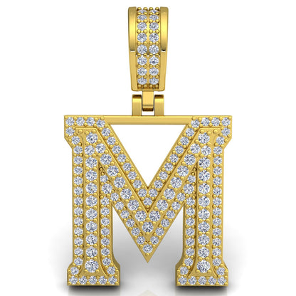 Letter "M" set with Diamonds