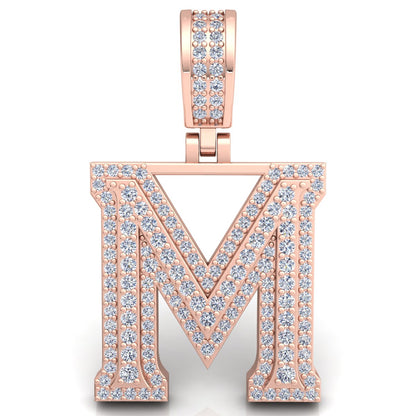 Letter "M" set with Diamonds