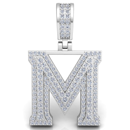 Letter "M" set with Diamonds