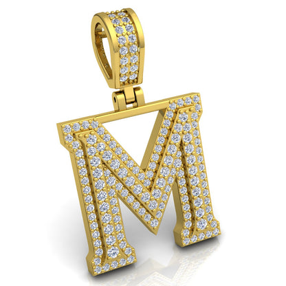 Letter "M" set with Diamonds