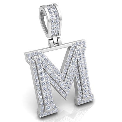 Letter "M" set with Diamonds