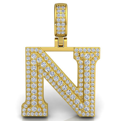 Letter "N" set with Diamonds