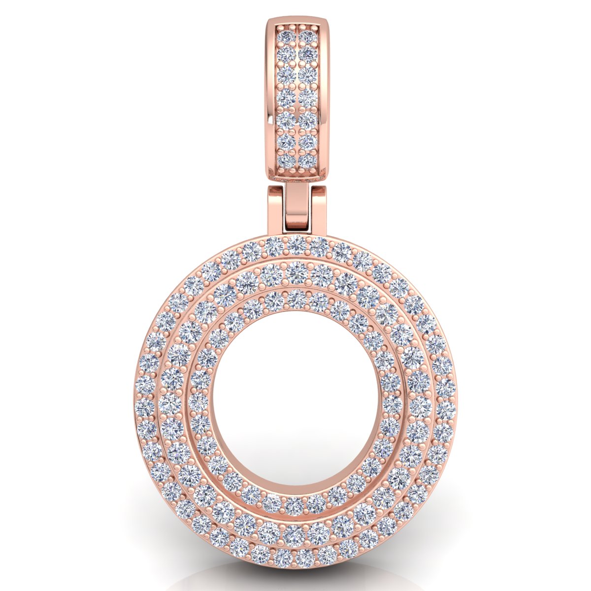 Letter "O" set with Diamonds