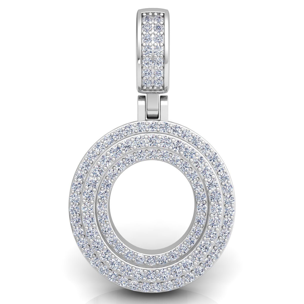 Letter "O" set with Diamonds