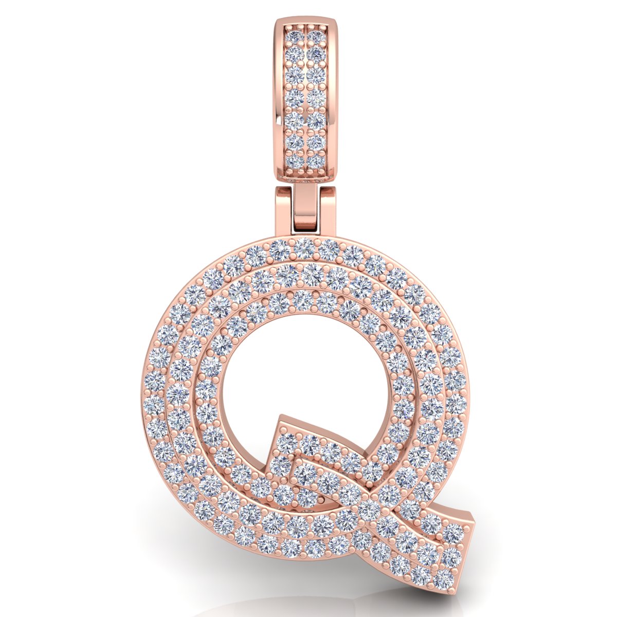 Letter "Q" set with Diamonds