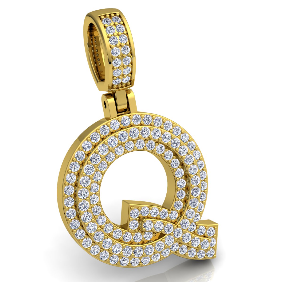 Letter "Q" set with Diamonds