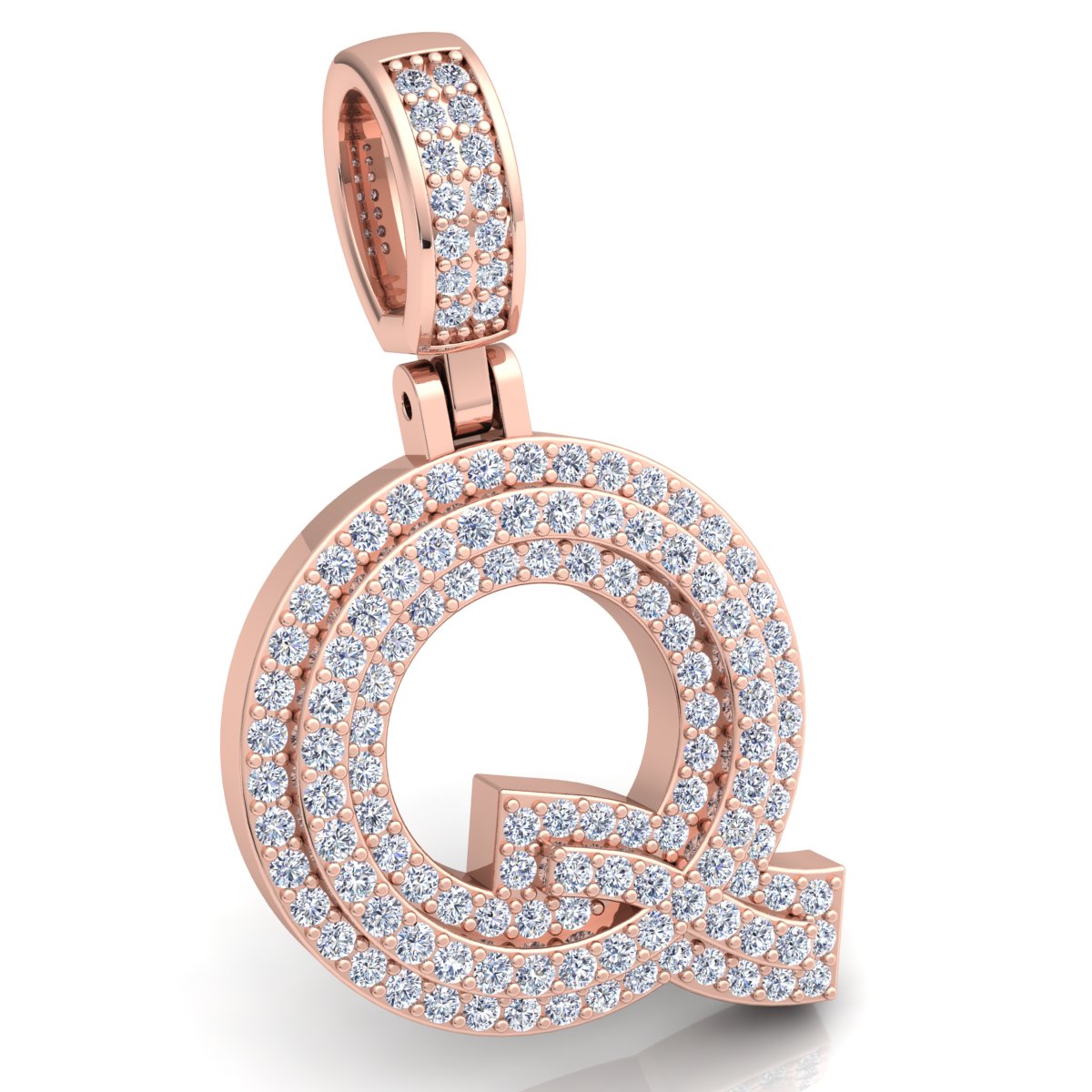 Letter "Q" set with Diamonds