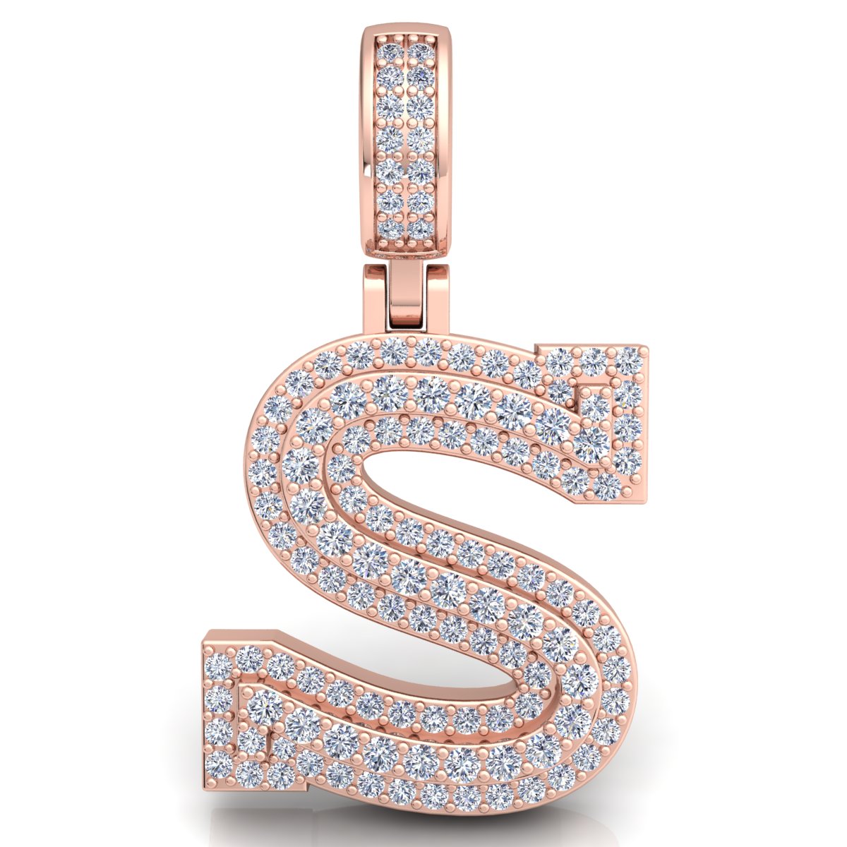 Letter "S" set with Diamonds