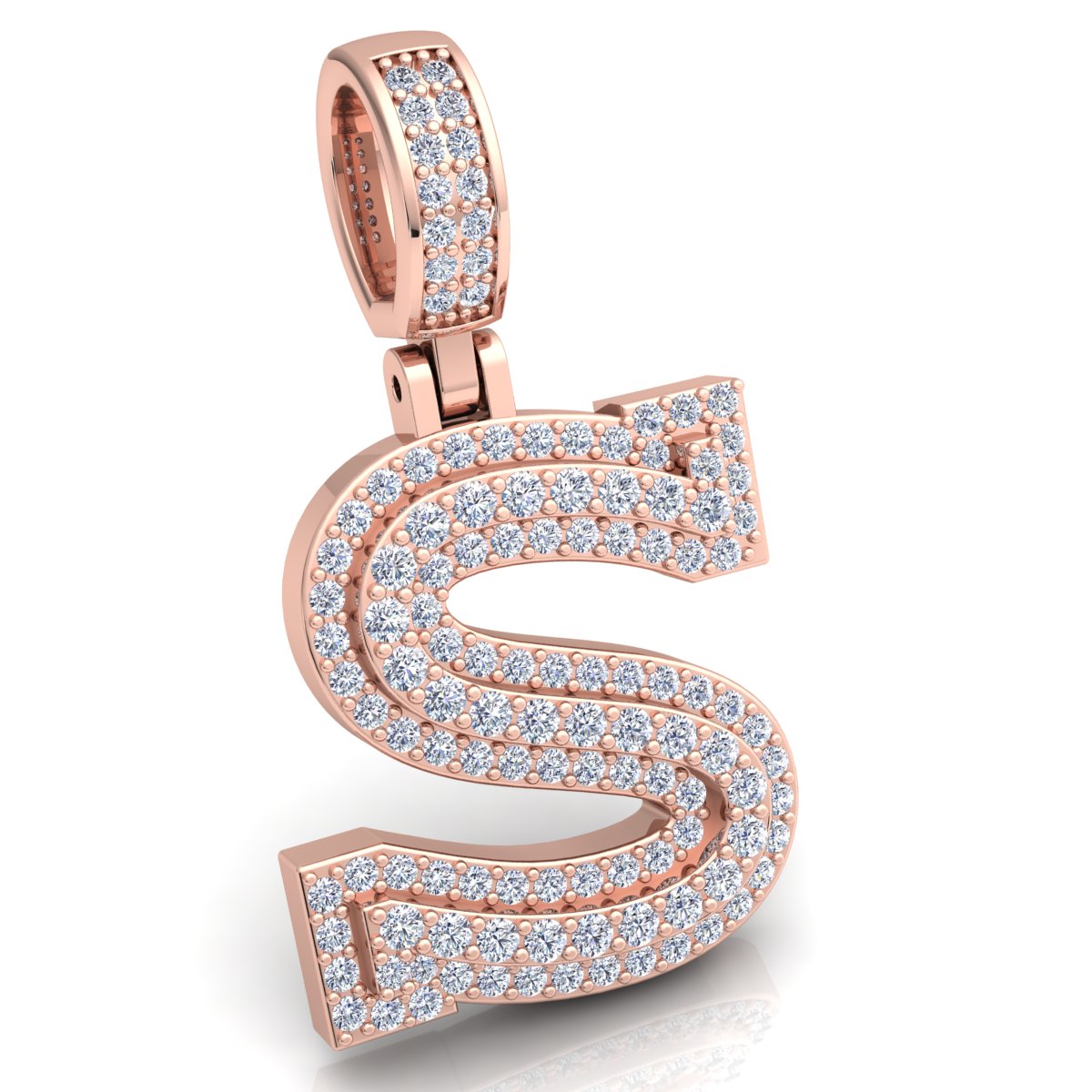 Letter "S" set with Diamonds