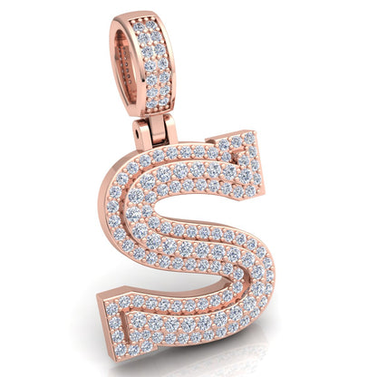 Letter "S" set with Diamonds