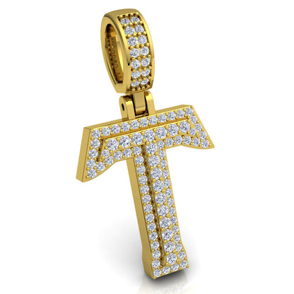 Letter "T" set with Diamonds