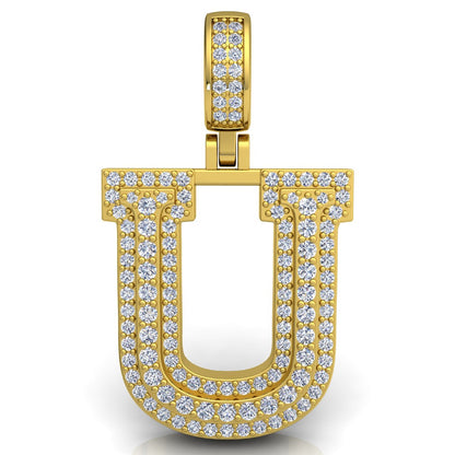 Letter "U" set with Diamonds