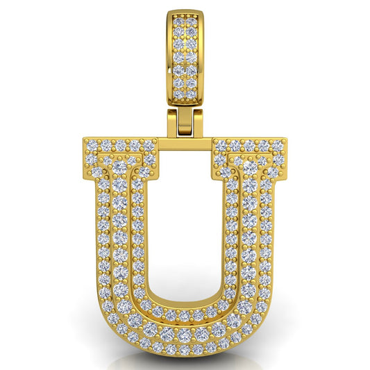 Letter "U" set with Diamonds