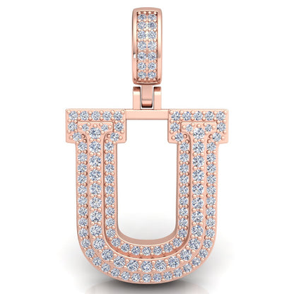 Letter "U" set with Diamonds