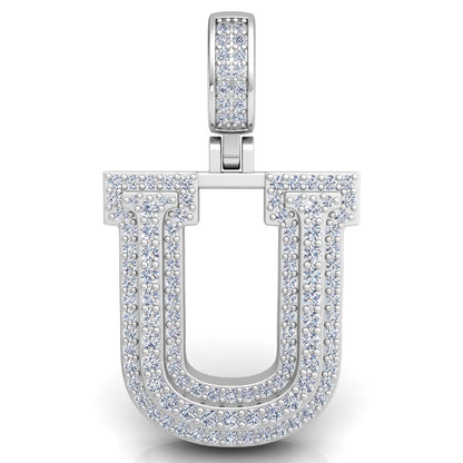 Letter "U" set with Diamonds