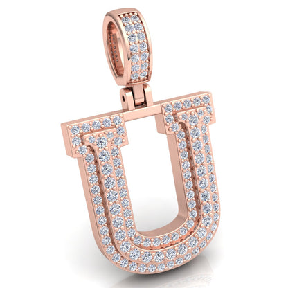 Letter "U" set with Diamonds