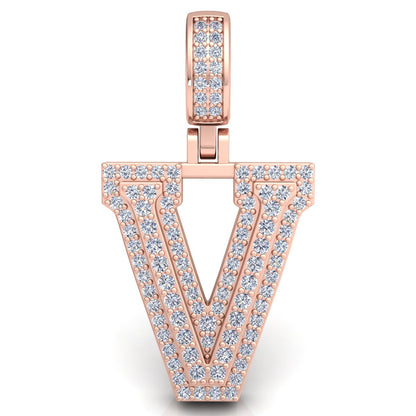 Letter "V" set with Diamonds
