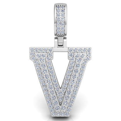 Letter "V" set with Diamonds