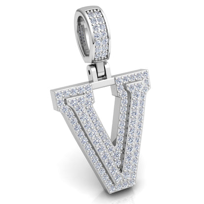 Letter "V" set with Diamonds