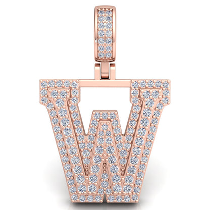 Letter "W" set with Diamonds