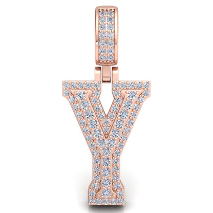 Letter "Y" set with Diamonds